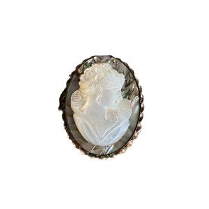 Vintage Cameo Brooch Pin Mother Of Pearl 1/20 12kt GF Stamped NG